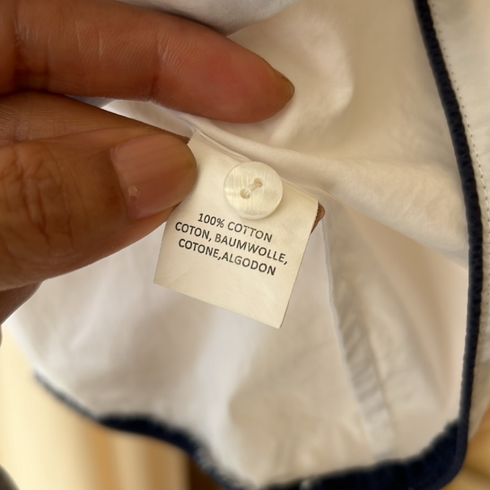 HD IN PARIS Anthropologie White & Blue Bennett Pleated Peplum Sleeveless Top L7 - Picture 9 of 9